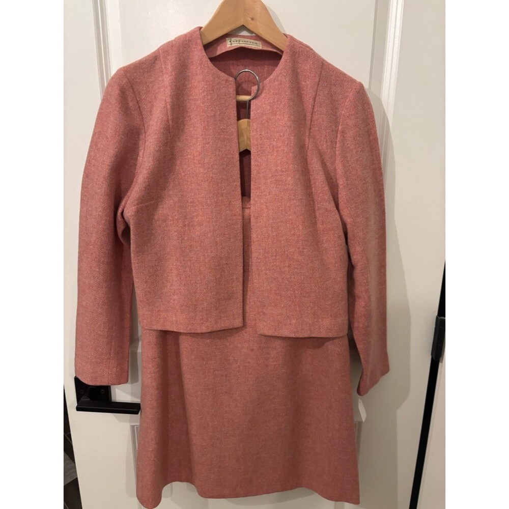 Vintage 50s/60s Coddington Sportswear Pink Wool Skirt and Jacket Set Sz Modern 4